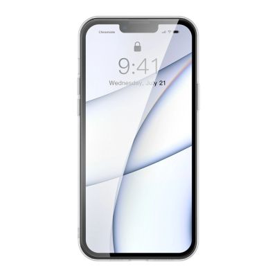 8. Baseus Frosted Glass Case etui pokrowiec do iPhone 13 Pro sztywna obudowa z żelową ramką czarny (ARWS000401)