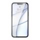 8. Baseus Frosted Glass Case etui pokrowiec do iPhone 13 Pro sztywna obudowa z żelową ramką czarny (ARWS000401)