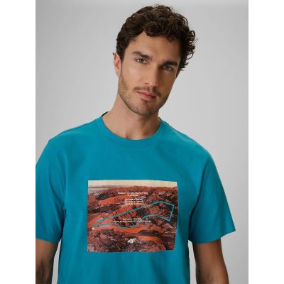 3. T-shirt regular z nadrukiem męski 4F 4FRSS26TTSHM4238-35S