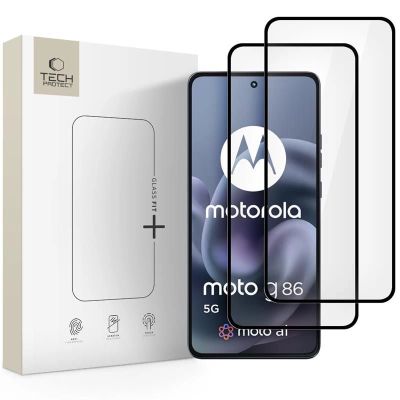 Szkło hartowane Tech-Protect Glass Fit+ 2-pack Motorola Moto G86 5G / G86 5G Power - czarne