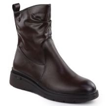 Botki damskie na koturnie brązowe Vinceza 26-58557