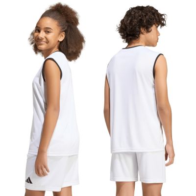 3. Koszulka dla dzieci adidas Entrada 26 Sleeveless Jersey biała KB3935
