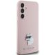 4. Etui Karl Lagerfeld Silicone Choupette Metal Pin na Samsung Galaxy S23 FE - różowe