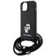 5. Etui Karl Lagerfeld Crossbody Saffiano Metal Pin Karl&Choupette na iPhone 15 Plus - czarne