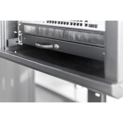 5. Półka z klawiaturą zamykana na klucz 19" 1U Digitus czarna RAL 9005