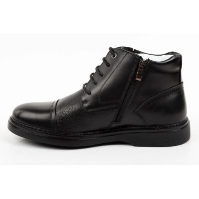 3. Lee Cooper buty męskie eleganckie skórzane czarne trzewiki ocieplane