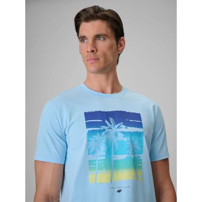 4. T-shirt regular z nadrukiem męski 4F 4FRSS26TTSHM4291-34S