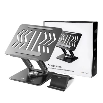 16. Podstawka pod laptopa, tablet Wozinsky WRS-CPY84SB 360 aluminiowa + Gratis! podstawka do smartfona - czarna