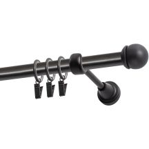 KARNISZ POJEDYNCZY FI 19 MM CZARNY 240 CM GAŁKA MAX Z KÓŁKAMI  KOWALSKI