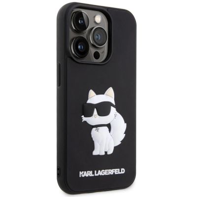 4. Etui Karl Lagerfeld Rubber Choupette 3D na iPhone 14 Pro Max - czarne