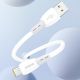 6. Kabel Dudao L25ST 5 A USB-A - USB-C z miękkim silikonowym oplotem 1 m - biały
