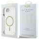 8. Etui Guess IML Glitter Circle MagSafe na iPhone 16e - przezroczyste