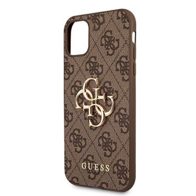 6. Etui Guess 4G Big Metal Logo na iPhone 11 Pro Max - brązowe