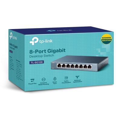 6. TP-Link TL-SG108 Nie zarządzany Gigabit Ethernet (10/100/1000) Czarny