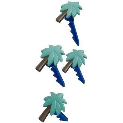 4. ŚLEDZIE KLIPSY UCHWYTY DO RĘCZNIKA PLAŻOWEGO KOCA 4 SZT NIEBIESKIE PALMY