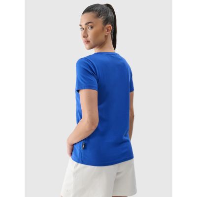 3. T-shirt regular z nadrukiem damski 4F 4FRSS24TTSHF2547-36S