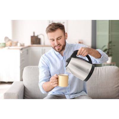 3. ELDOM CZAJNIK BEZPRZEWODOWY CS30 ACERO 20 L STALOWY 1850-2200W UCHYLNA POKRYWA ,PŁYTA GRZEJNA , OBROTOWA PODSTAWA