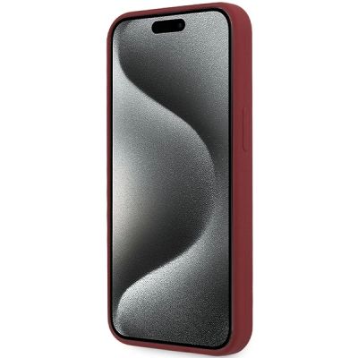 5. Etui BMW Silicone Big Logo MagSafe na iPhone 15 Pro - czerwone