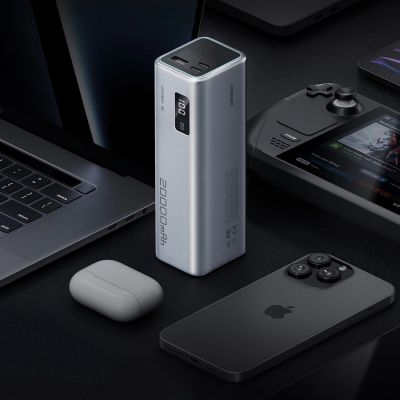 5. Powerbank Cuktech CUKP200XGLGR 100W 20000mAh 2 x USB-C 1 x USB-A - szary