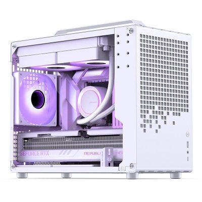 6. Obudowa Jonsplus Z20 GEJP-023 Mesh PC, Mini Tower, Micro-ATX, z uchwytem do przenoszenia - biała