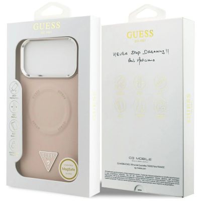 8. Etui Guess Triangle Logo MagSafe na iPhone 17 Pro Max - różowe