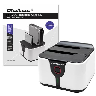 13. QOLTEC STACJA DOKUJĄCA DO DYSKÓW HDD SSD 2.5" 3.5" | SATA III | USB 3.0 | SUPER SPEED 5GB/S | Z FUNKCJĄ KLONOWANIA OFFLINE