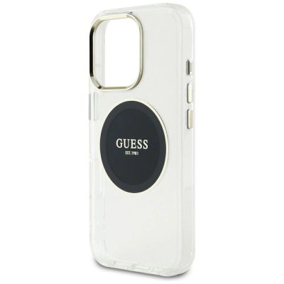 6. Etui Guess IML Metal Colored Circle Classic Logo MagSafe na iPhone 16 Pro Max - czarne