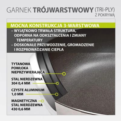 4. Garnek z pokrywką TITANCORE 26cm, 5,2L MR-3560-26 MAESTRO
