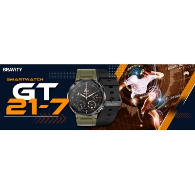 10. Smartwatch Gravity GT21-7 + Czarny Pasek Silikonowy