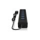 3. ICY BOX IB-HUB1700-U3 USB 3.2 Gen 1 (3.1 Gen 1) Type-A 5000 Mbit/s Czarny