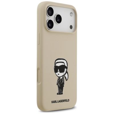 4. Etui Karl Lagerfeld Silicone Karl Sketch & Logo MagSafe na iPhone 17 Pro Max - brązowe