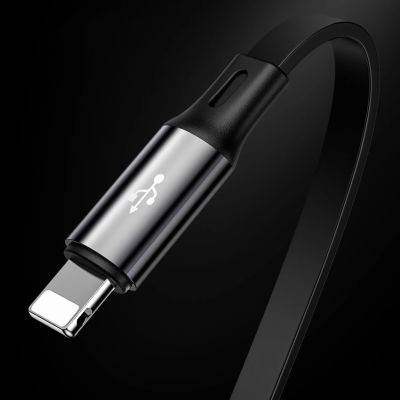 12. Baseus Golden Loop rozwijany kabel 3w1 USB - micro USB / Lightning / USB-C 3.5A 35cm - 120cm czarny (CAMLT-JH01)