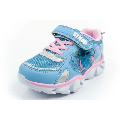 3. Leomil buty sportowe dziecięce sneakersy Stitch lekkie na rzep LED niebieskie