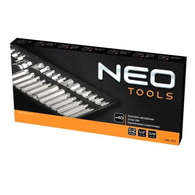 2. NEO TOOLS Końcówki wkrętakowe, zestaw 40 szt.