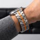 8. Bransoleta Tech-Protect Stainless na Apple Watch 44 / 45 / 46 / 49 mm - srebrno-pomarańczowa