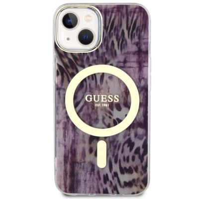 3. Etui Guess Leopard MagSafe na iPhone 14 - różowe