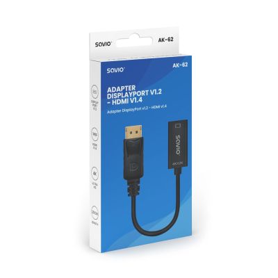 4. SAVIO ADAPTER DISPLAYPORT (M) V1.2 - HDMI A (F) V1.4, 4K AK-62