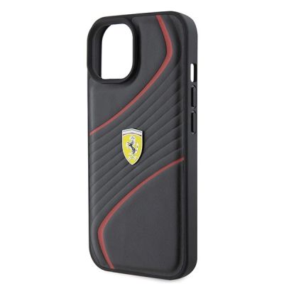 6. Etui Ferrari Twist Metal Logo do iPhone 15 - czarne