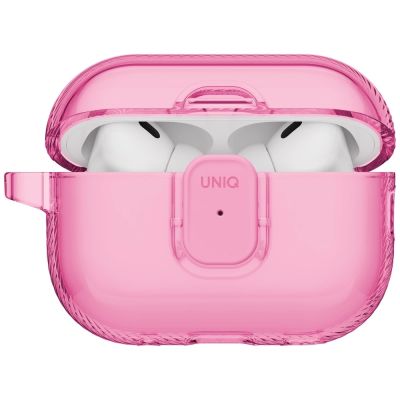 3. Etui UNIQ Glase Pro na AirPods Pro 3 Lock Case - przezroczysto-różowe