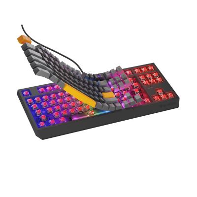 5. GENESIS Thor 230 TKL klawiatura Gaming USB + RF Wireless + Bluetooth QWERTY Czarny, Szary, Pomarańczowy