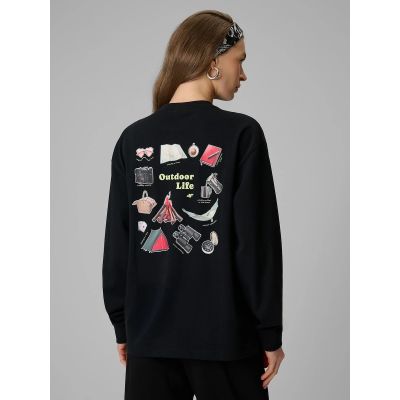 2. Longsleeve regular z nadrukiem damski 4F 4FRSS26TSWSF2834-20S
