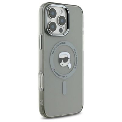 4. Etui Karl Lagerfeld IML Metal Karl Head MagSafe na iPhone 16 Pro - czarne
