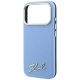6. Etui Karl Lagerfeld Saffiano Small Script Metal Logo MagSafe na iPhone 17 Pro Max / 18 Pro Max - jasnoniebieskie