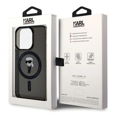 8. Etui Karl Lagerfeld IML Ikonik MagSafe na iPhone 14 Pro Max - czarne