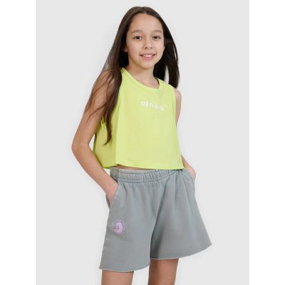 2. Crop top oversize z nadrukiem dziewczęcy 4F 4FJWSS25TSLEF112-45S