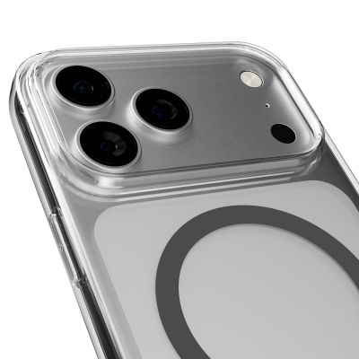 8. Etui Puro Lite Mag TPU+PC kompatybilne z MagSafe na iPhone 17 Pro Max - przezroczyste z szarym pierścieniem