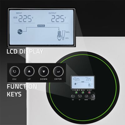 3. Qoltec Hybrydowy inwerter solarny Off-Grid 3500W | 100A | 24V | MPPT | BMS | opcja Wi-fi | Sinus | Power factor 1.0