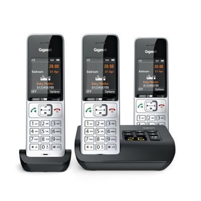 13. Telefon bezprzewodowy Gigaset 500A Comfort Trio - Automatyczna sekretarka - ECO DECT\GAP\CAT-iq - Srebrny + 2 dodatkowe słuchawki