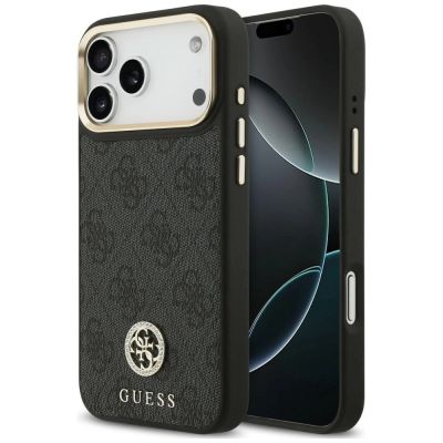 Etui Guess 4G Strass Logo MagSafe na iPhone 18 Pro Max / 17 Pro Max - czarne