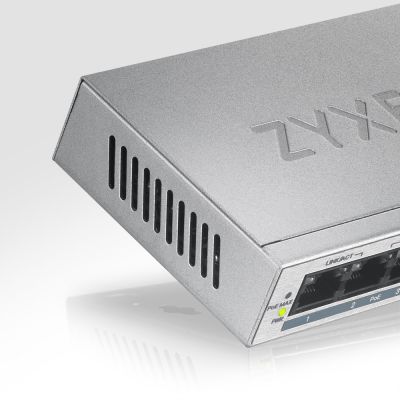 10. Switch Zyxel GS1005-HP 5p PoE (PoE+: 4) 60W Unmanaged Gigabit